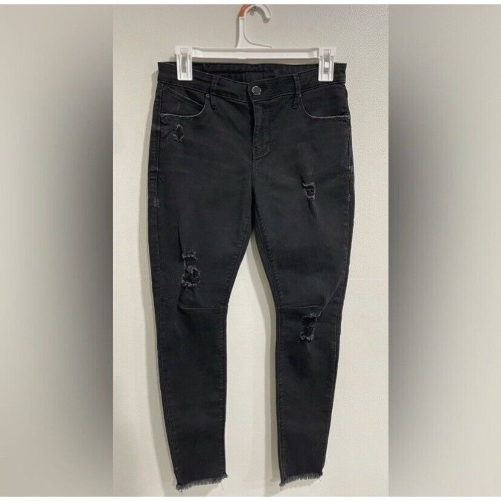 RtA Black Distressed Prince Raw Hem Ankle Jeans Sz 27